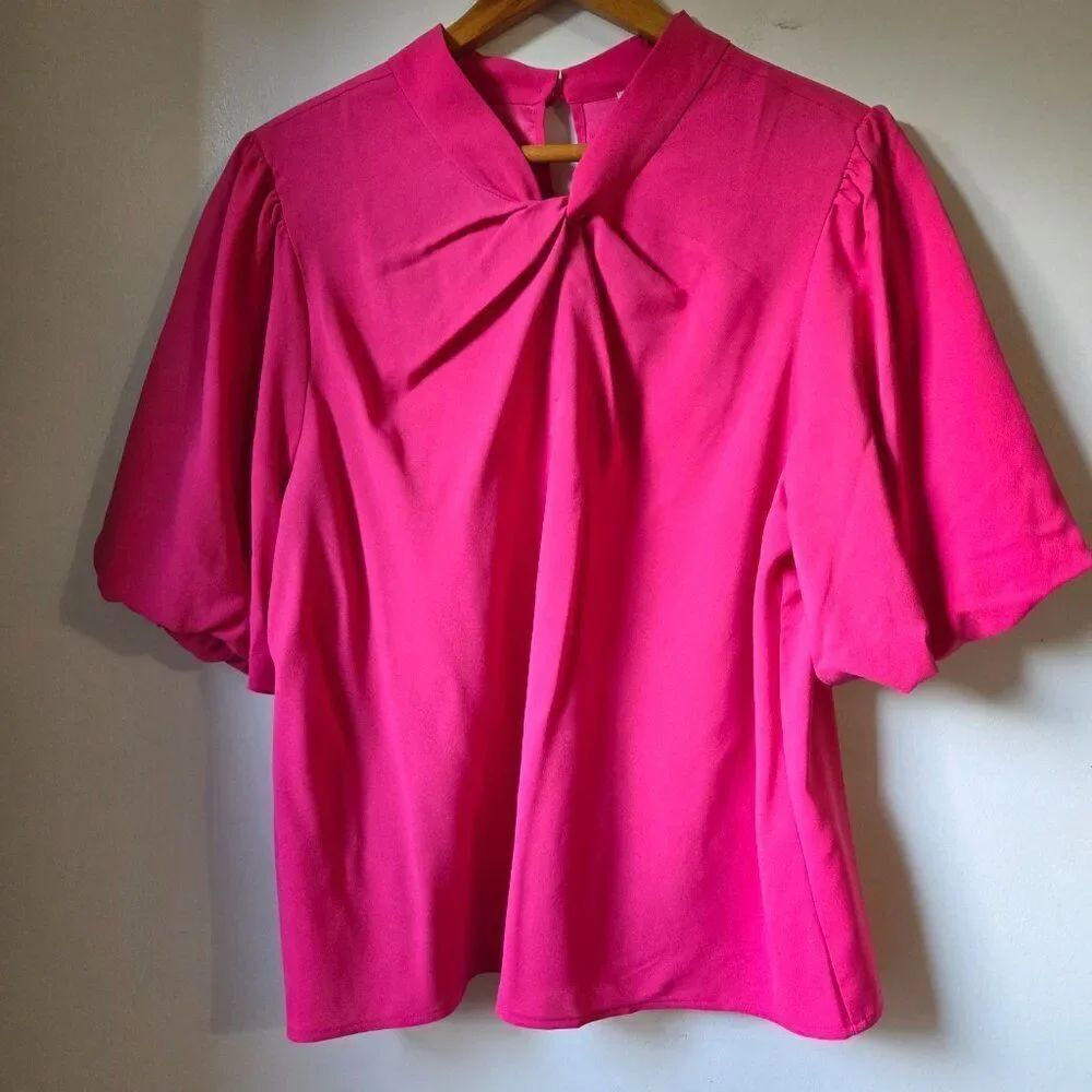 NWT LOFT PINK CUTE SECRETARY TOP STYLE BLOUSE SIZE LARGE WOMENS